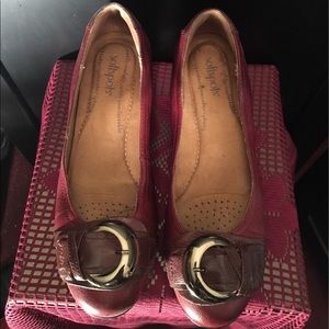 Soft spots Maroon and black slip on